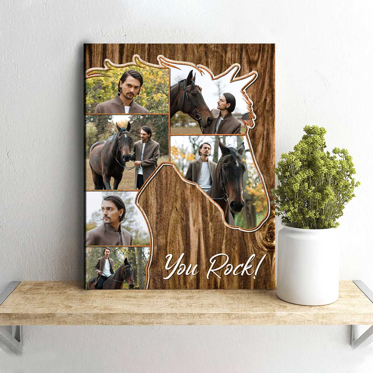 Personalized Horse Head Photo Collage Canvas Gifts For Horse Lover