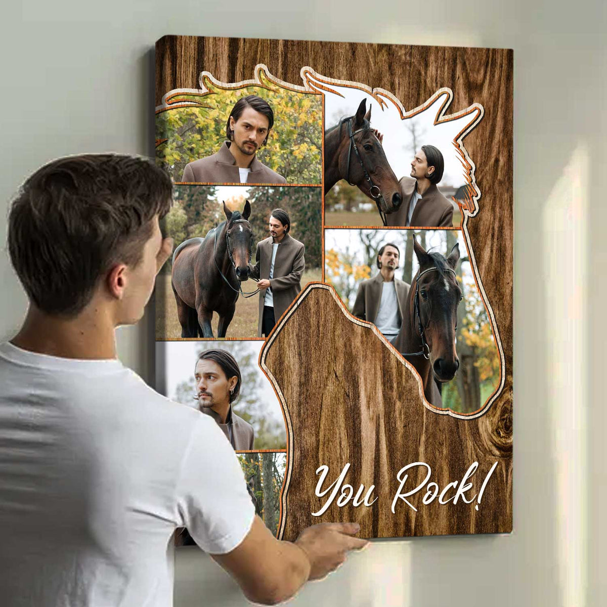 Personalized Horse Head Photo Collage Canvas Gifts For Horse Lover