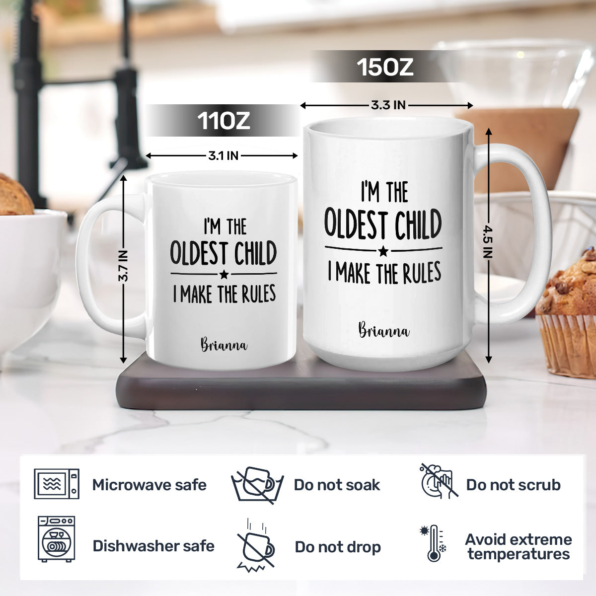 Who Makes The Rules - Personalized Ceramic Coffee Mug