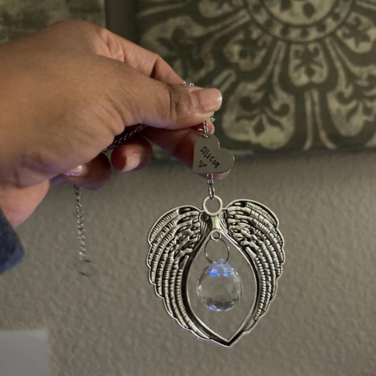 Personalized Memorial Suncatcher Wing Ornament