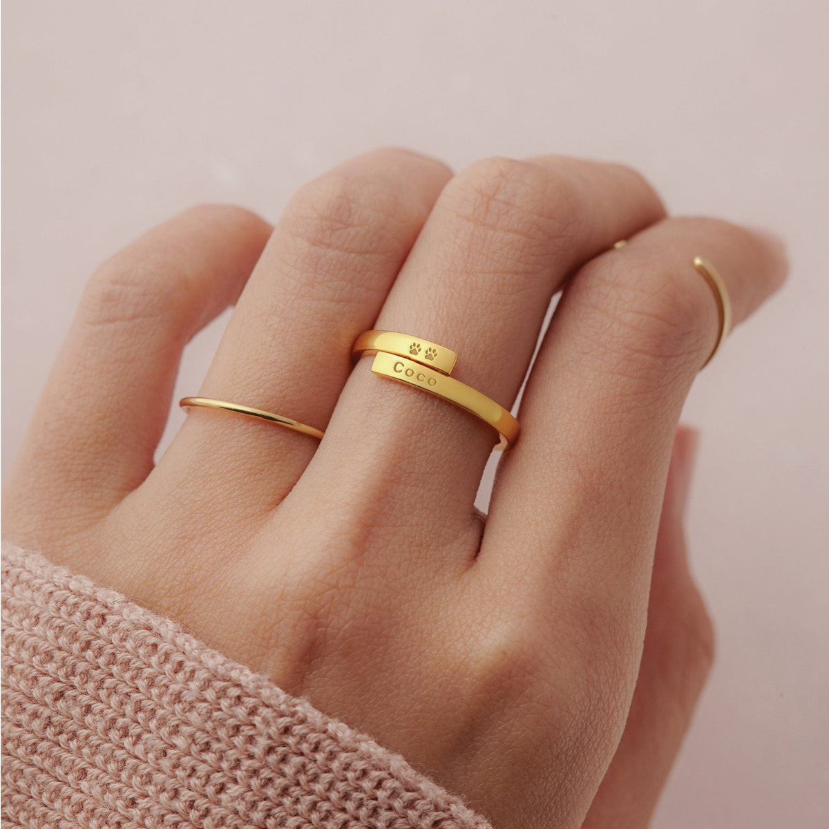 Personalized Pet Name Ring Loss of Pet Gift