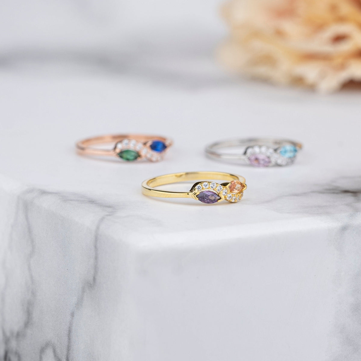 Infinity Ring - Personalized Birthstone Ring, Gift For Mother