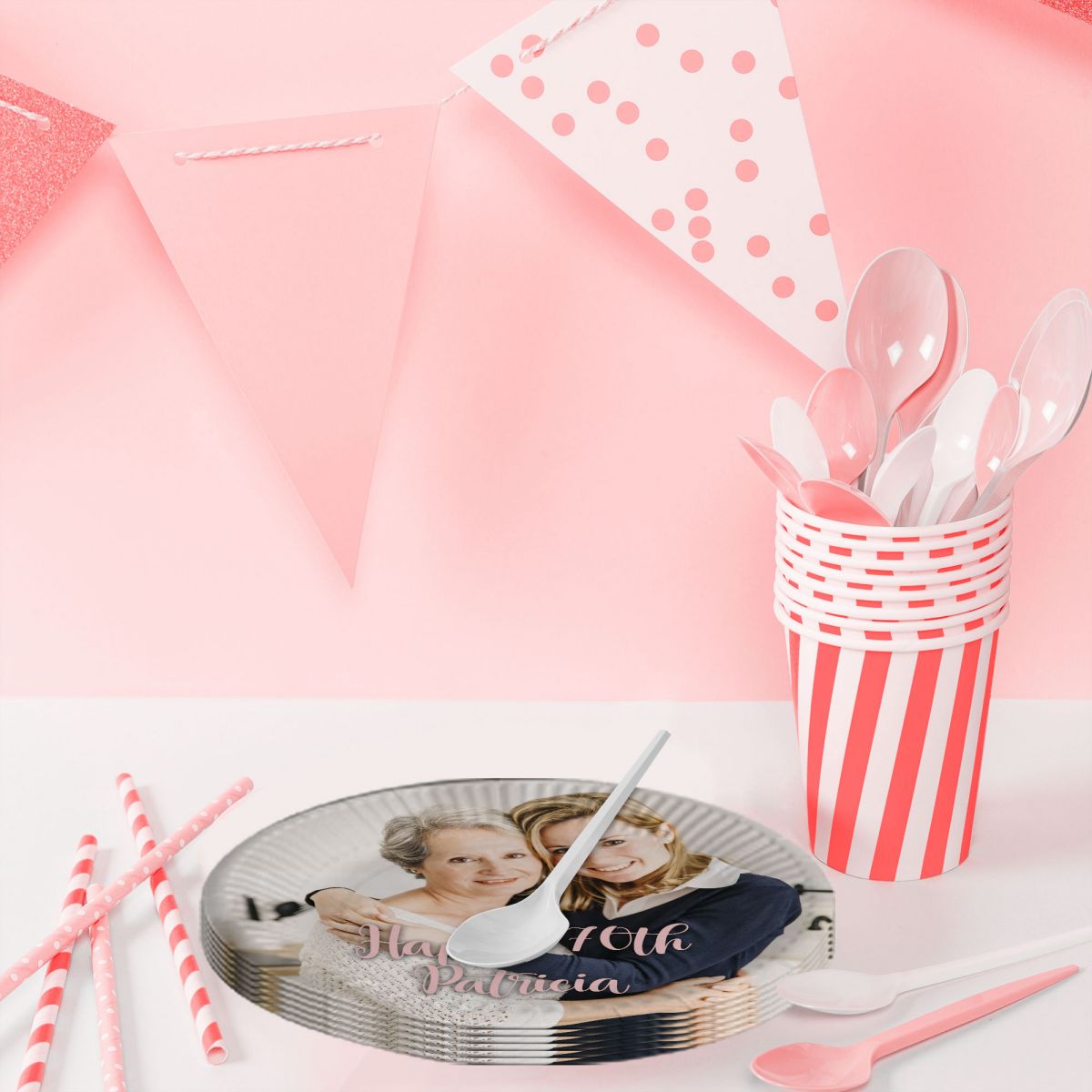 Personalized Photo Disposable Party Plates-Party Decoration