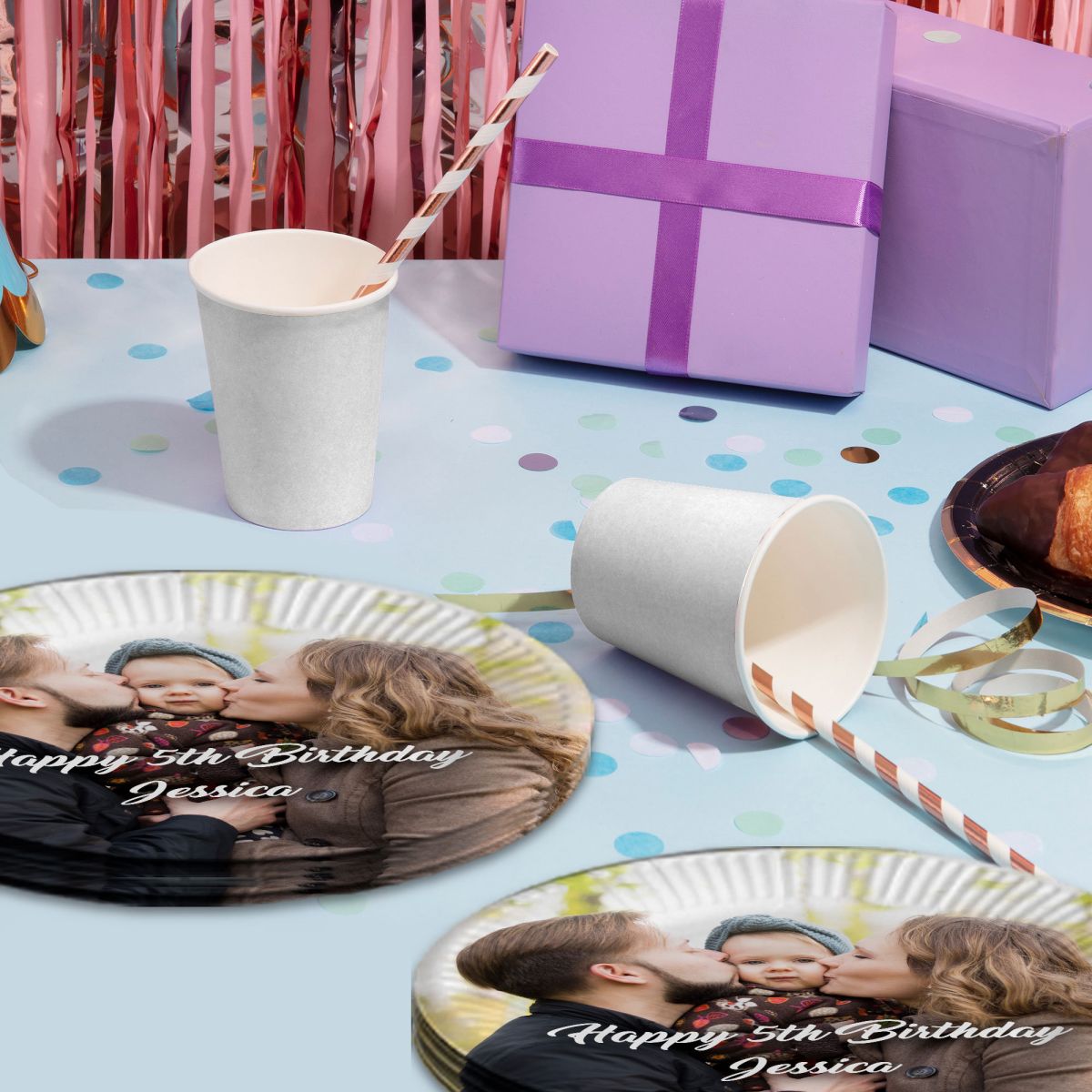 Personalized Photo Disposable Party Plates-Party Decoration