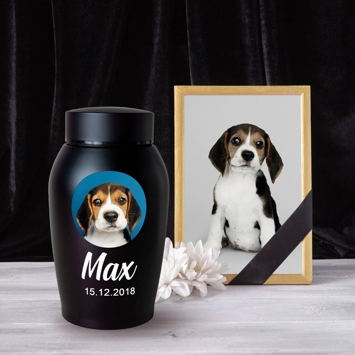 Custom Pet Photo Urn for dogs ashes, Personalized Dog Memorial Cremation Urn, Pet Memorial Gift