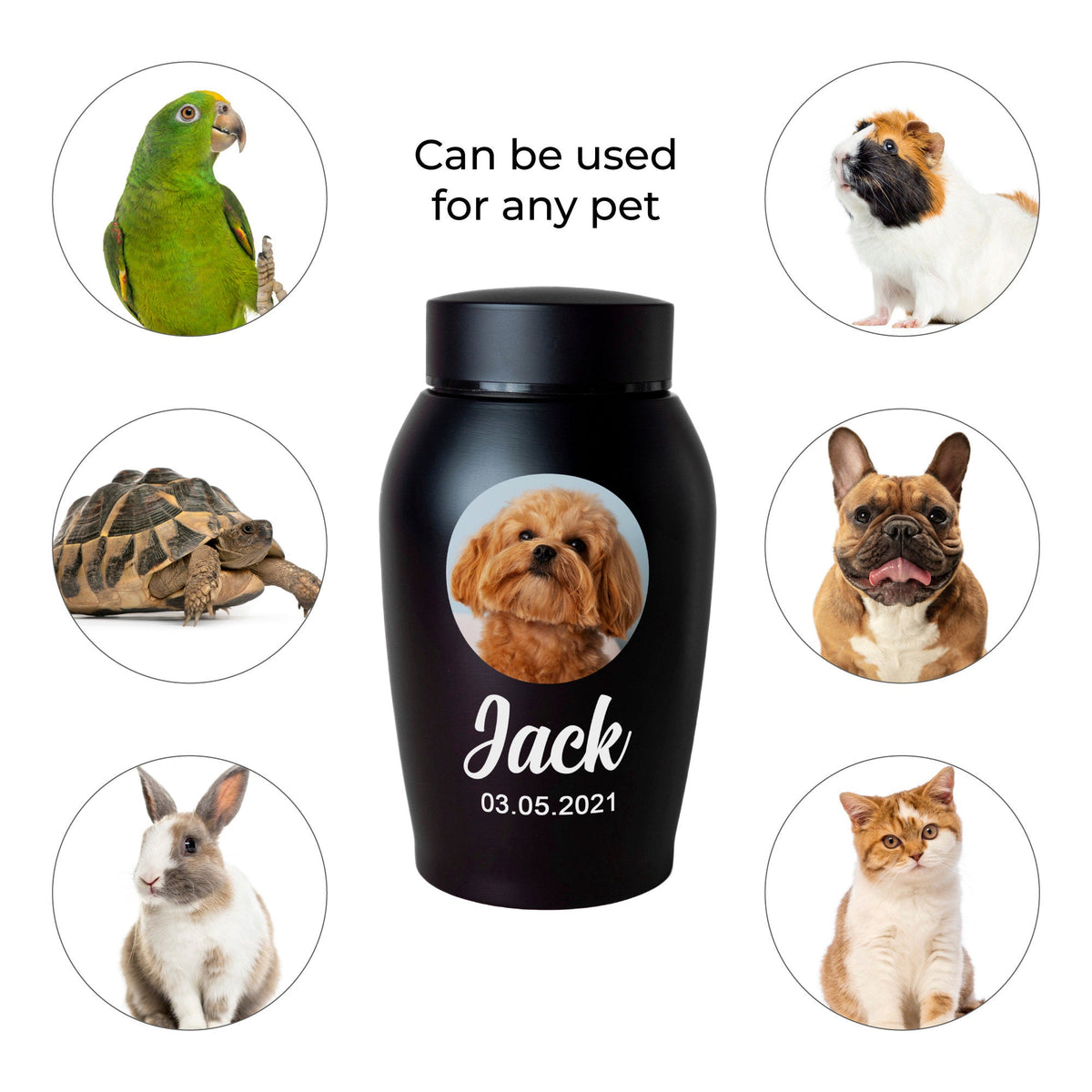 Custom Pet Photo Urn for dogs ashes, Personalized Dog Memorial Cremation Urn, Pet Memorial Gift