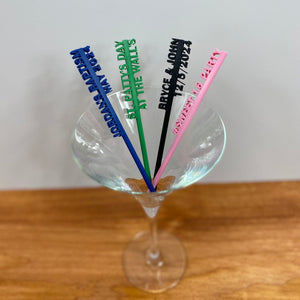 Personalized Colorful Drink Stirrers Party Decorations