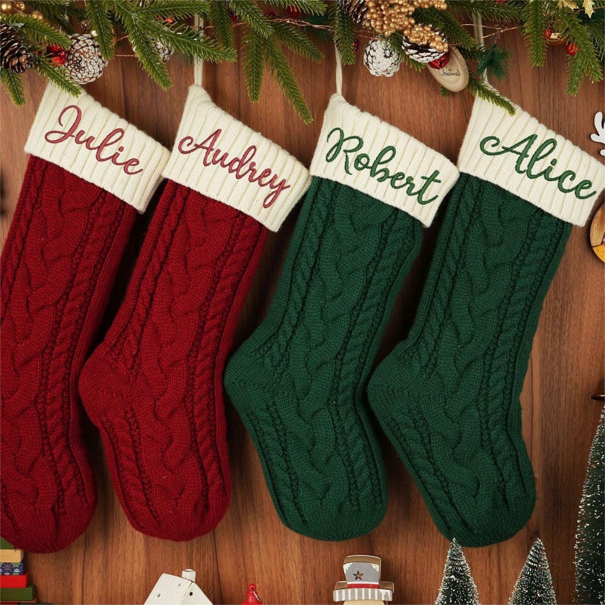 Personalized Embroidered  Knitted Christmas Stockings