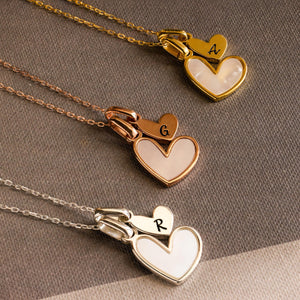 Personalized Pearl Initial Heart Necklace