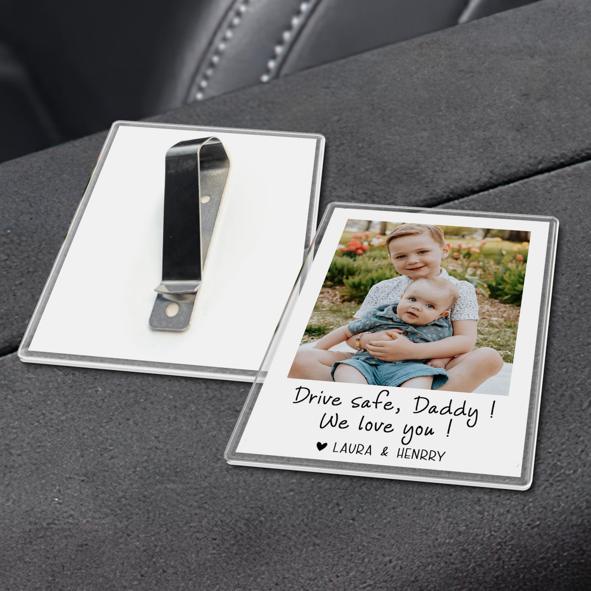 Personalized Dad Gifts Custom Photo Car Visor Clip