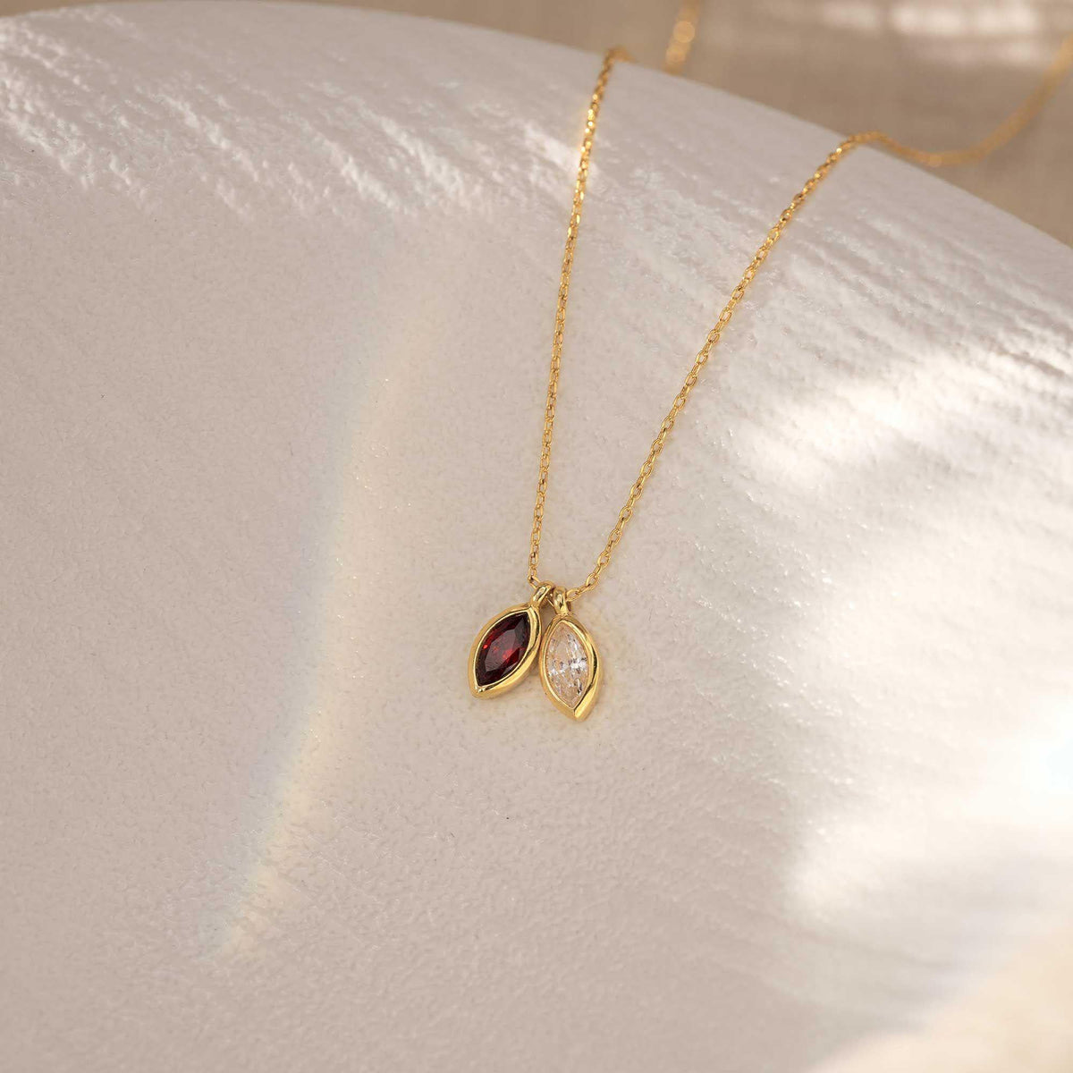 Personalized Leaf Birthstone Necklace, Grandma Mother Gift