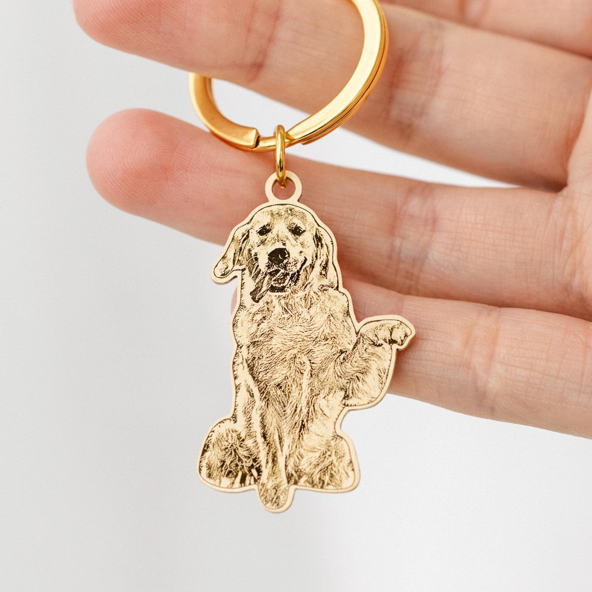 Personalized Engraved Pet Portrait KeyChain Memorial Gift