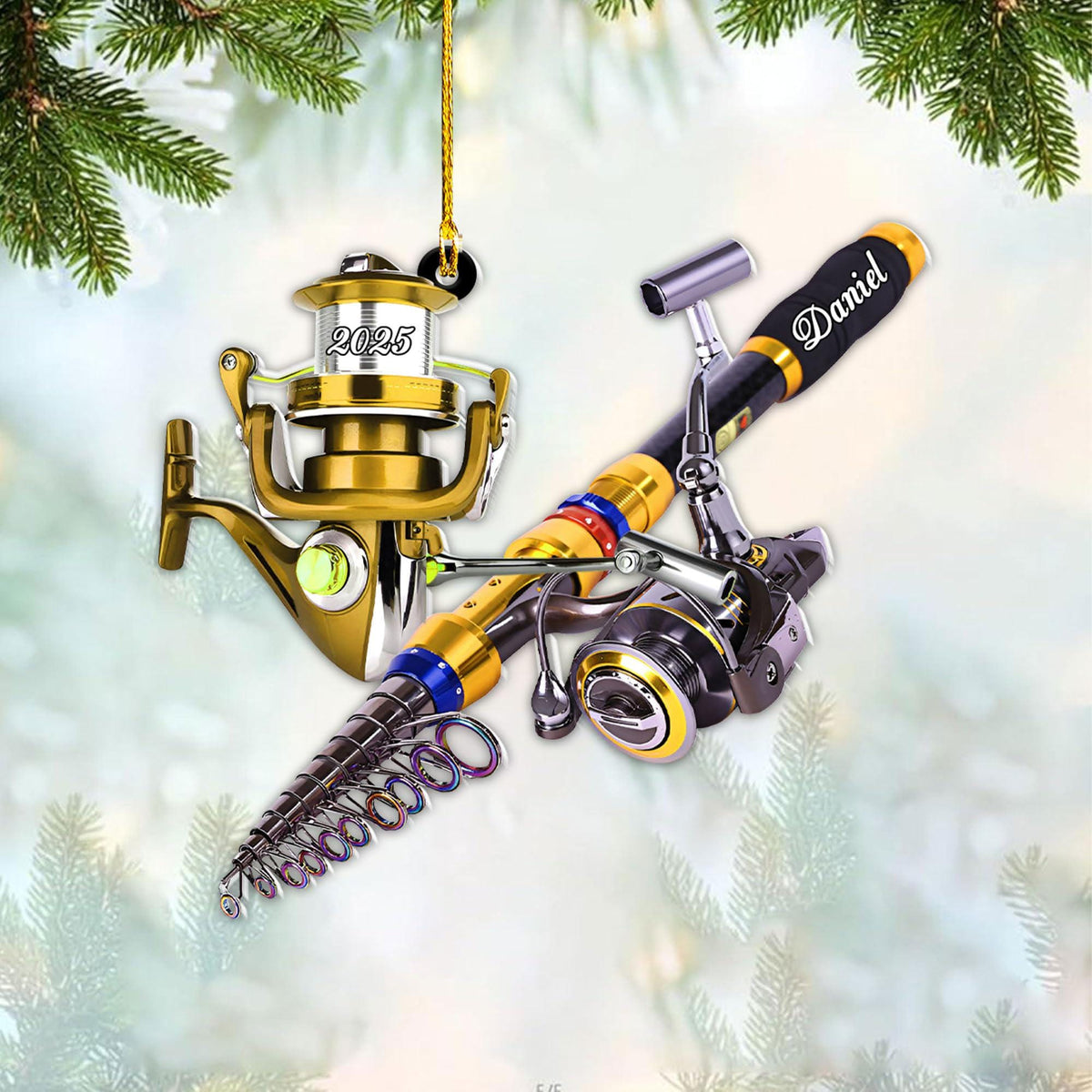 Custom Fishing - Personalized Acrylic Ornament For Fishing Man