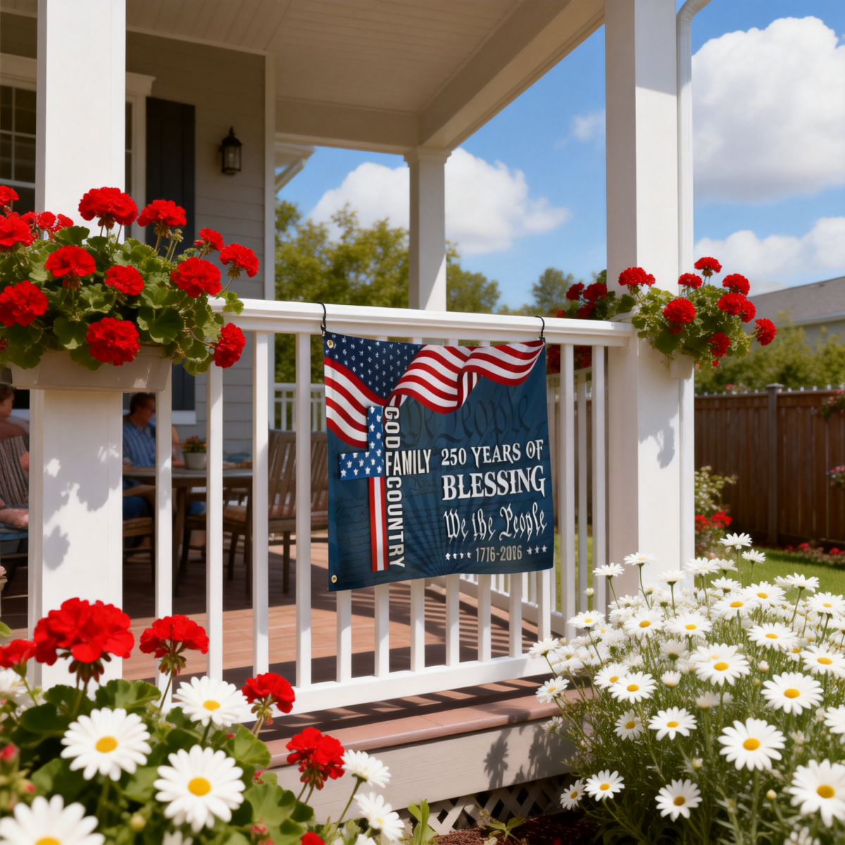 We The People American Flag, 250 Years Blessing 1776 2026 Grommet Flag