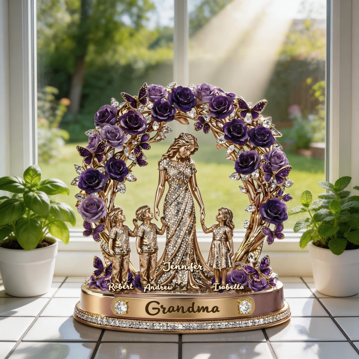 Mom Grandma Love Kids Grandkids-Personalized Acrylic Plaque