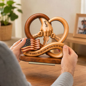 Dad to Us You Are the World - Personalized Wooden Plaque - Father's Day Gift for Dad, Husband