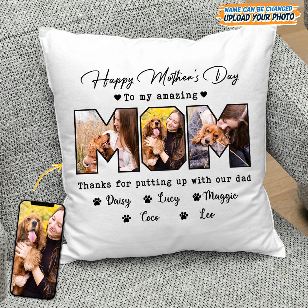 Custom Photo Happy Mother's Day To My Amazing Mom Pillow