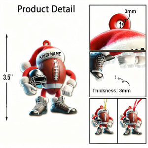 Custom Name football Personalized Acrylic Ornament football Lover Christmas Gift