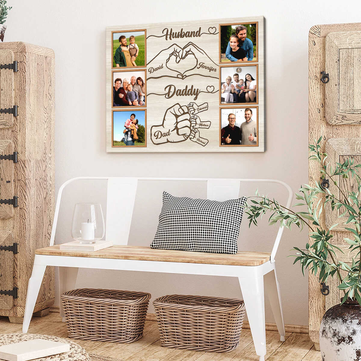 First Bump Husband Daddy Personalized Canvas Gifts For Dad