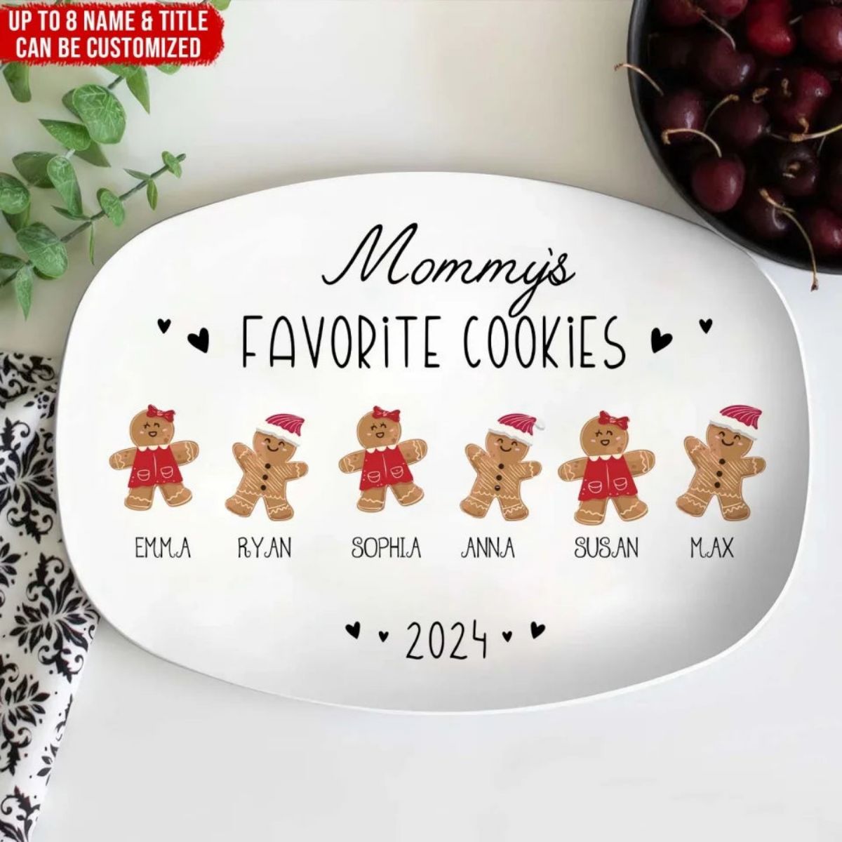 Grandma's Favorite Cookies Personalized Christmas Platter