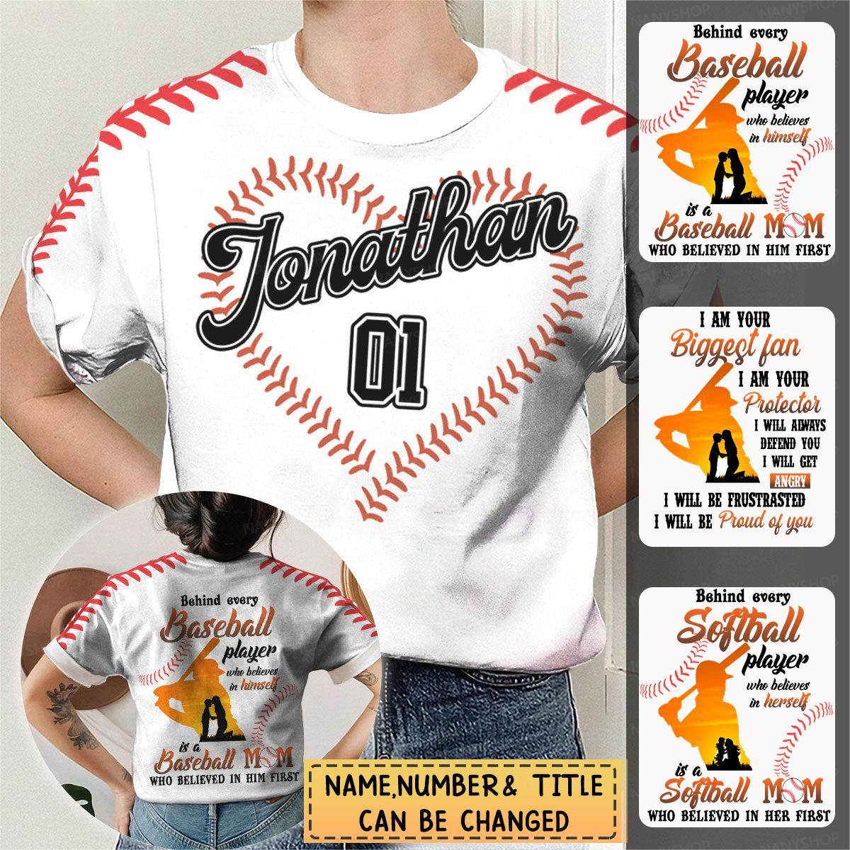Behind Baseball Player - Personalized 3D All Over Print Shirt
