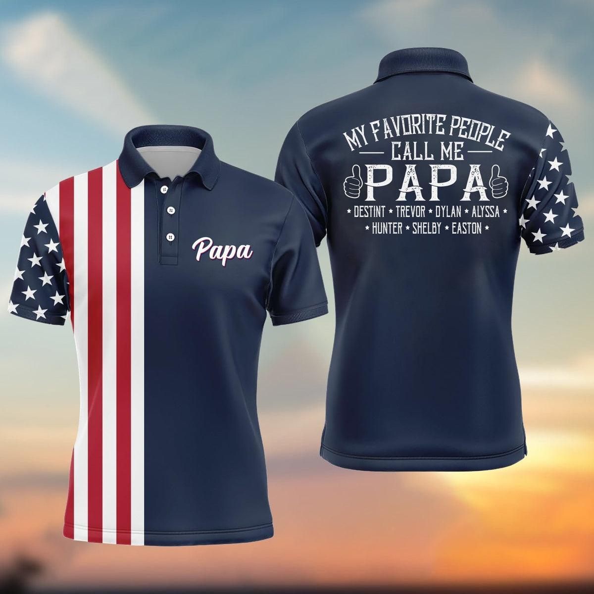 Personalized Polo Shirt - My Favorite People Call Me Papa
