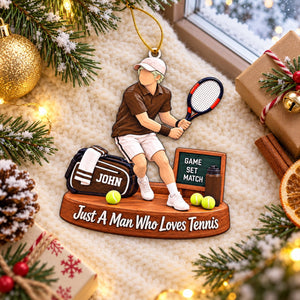 Just A Girl Who Loves Tennis – Personalized Acrylic Christmas Ornament | Custom Name Keepsake Gift For Tennis Players & Fans