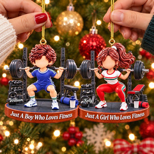 Just A Boy Who Loves Fitness - Personalized Christmas Ornament Gift for Fitness Lover