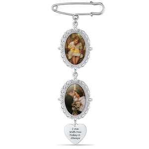 Personalized Wedding Bouquet Picture Charms Brooch Pins