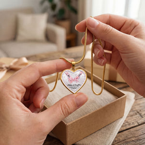 Mother And Daughter A Bond That Can’t Be Broken - Personalized Heart Necklace