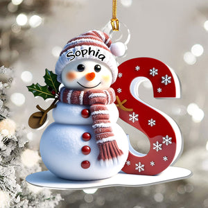 Snowman Letter - Personalized Acrylic Ornament