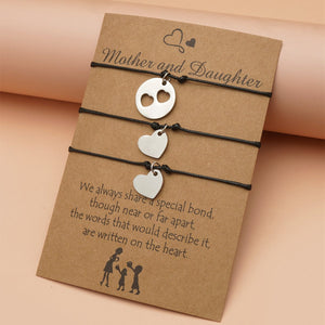 Mother & 2 Daughter Heart Card Bracelets