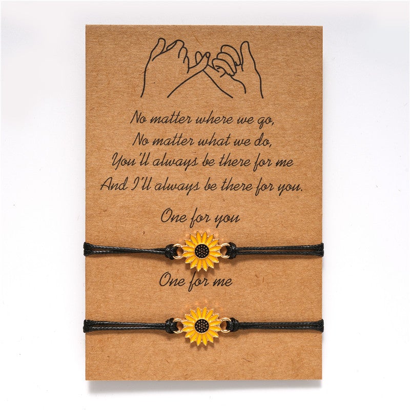 Sunflower Friends/Sisters Card Bracelets