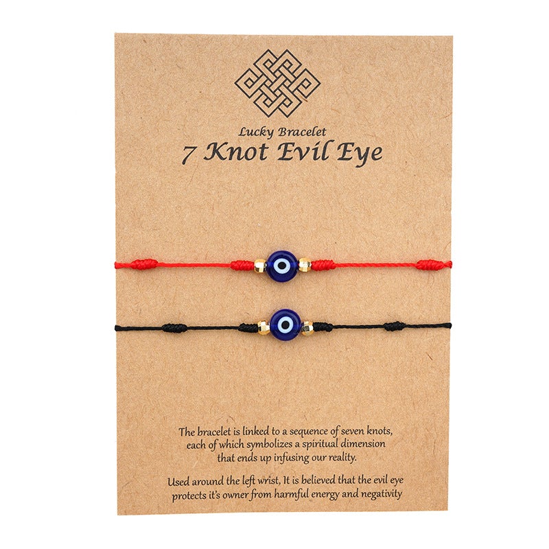 7 Knot Evil Eyе Lucky Card Bracelets