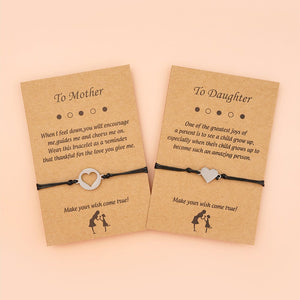 To My Mother/Daughter Heart Card Bracelets