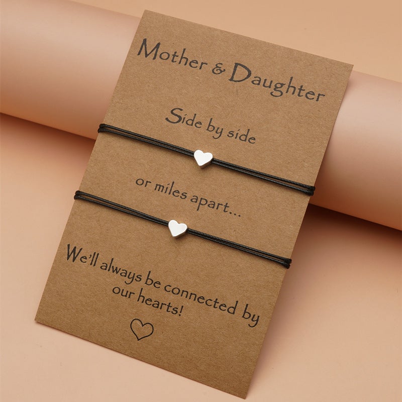 Mother&Daughter Heart Card Bracelets For 2/3