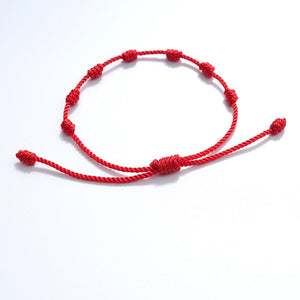 7 Knot Red Hand-woven Lucky Bracelet
