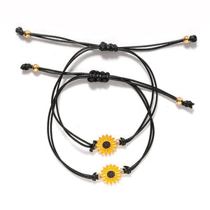 Sunflower Couple/Friends/Sisters Card Bracelet