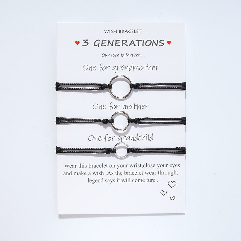 Grandmother&Mother&Grandchild Card Bracelets