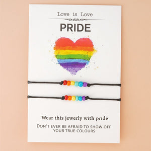 Love is Love Rainbow Couple Bracelets