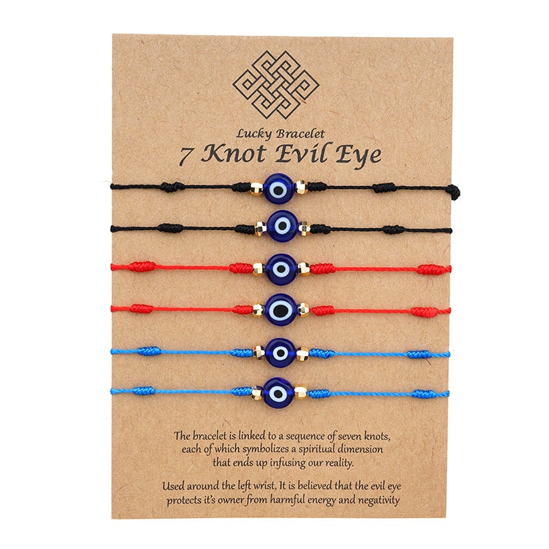7 Knot Evil Eyе Lucky Card Bracelets