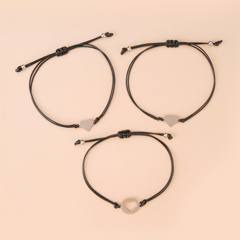 To Mother&2 Daughter Heart/Butterfly Card Bracelets