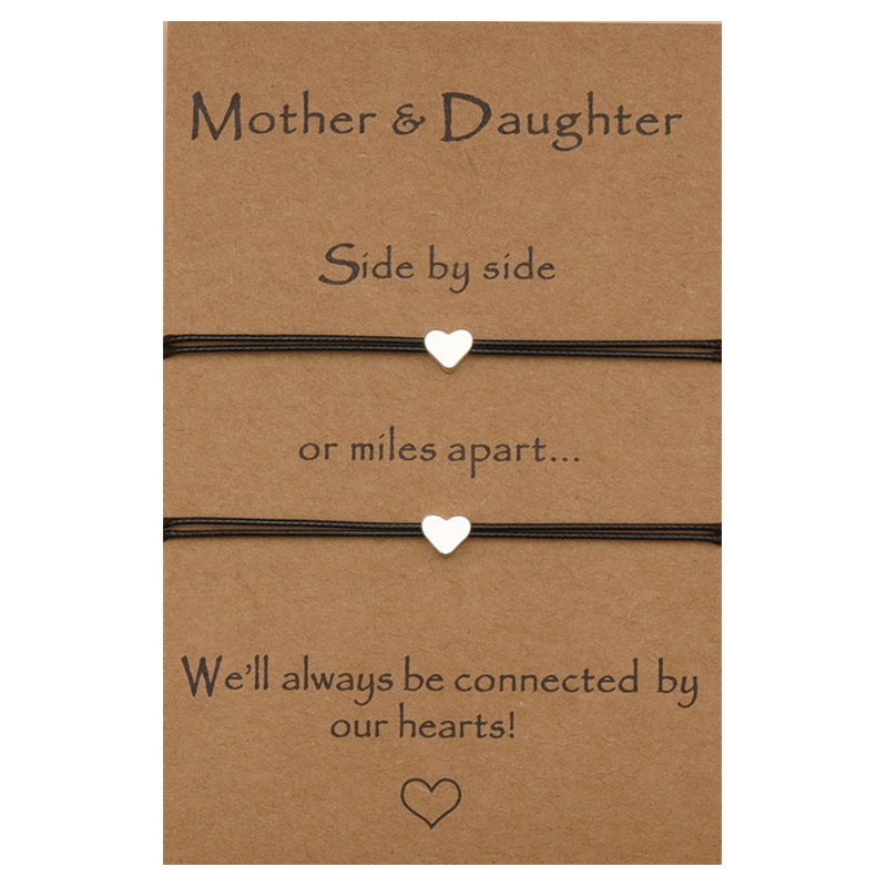Mother&Daughter Heart Card Bracelets For 2/3