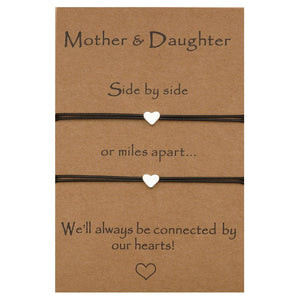 Mother&Daughter Heart Card Bracelets For 2/3