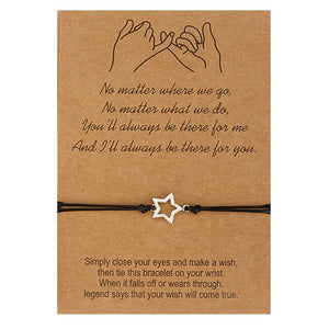 Sun&Moon&Star Best Friends Card Bracelets For 3