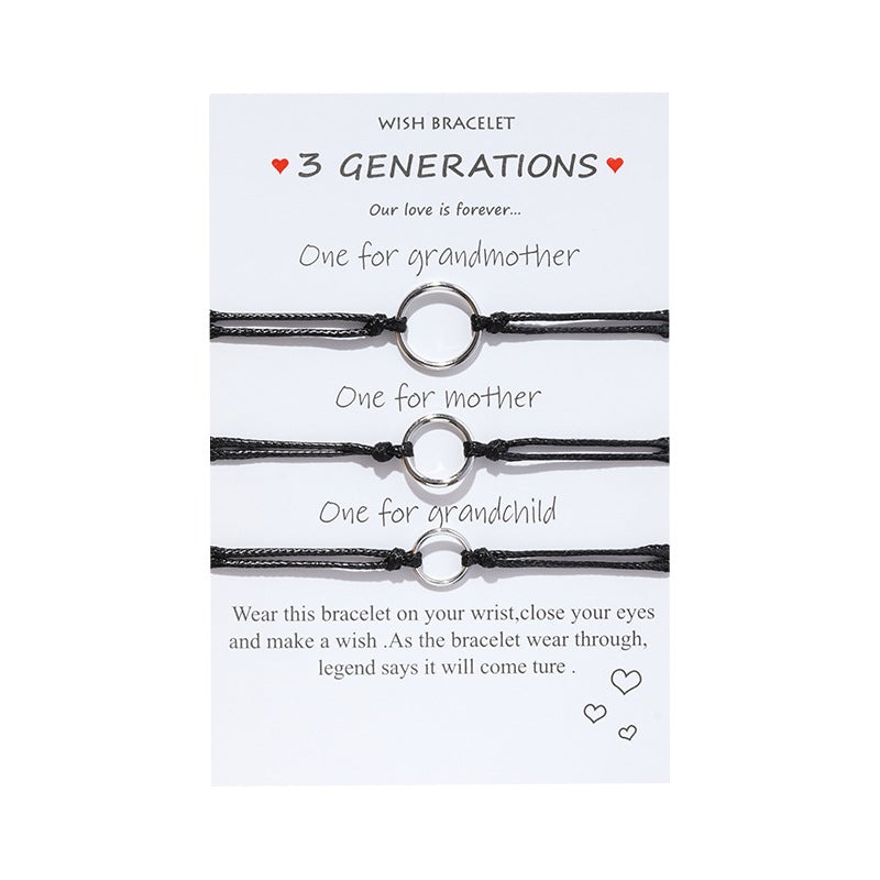 Grandmother&Mother&Grandchild Card Bracelets