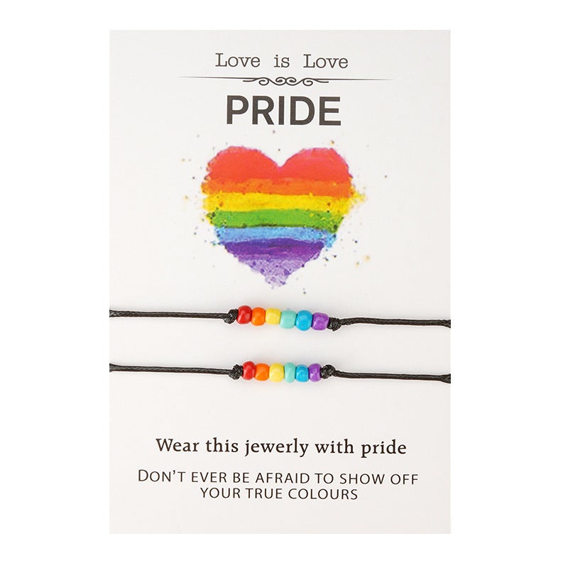 Love is Love Rainbow Couple Bracelets