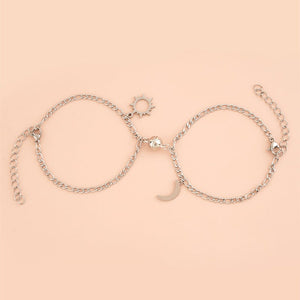 Sun Moon magnetic clasp Couple Chain Bracelets