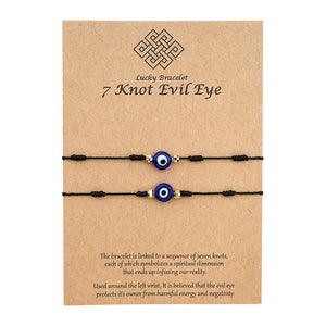 7 Knot Evil Eyе Lucky Card Bracelets