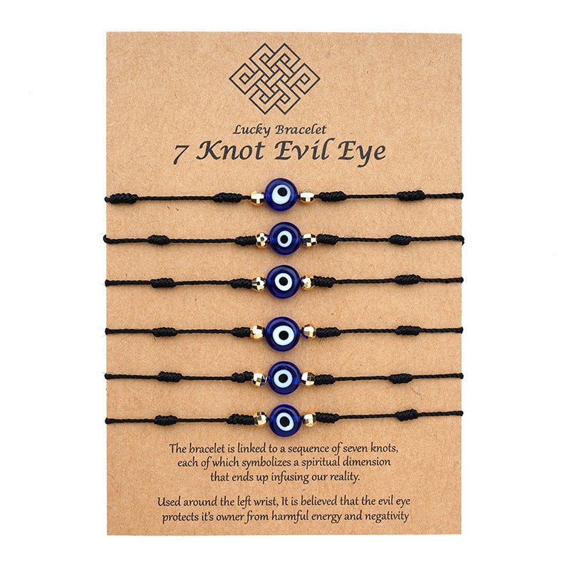 7 Knot Evil Eyе Lucky Card Bracelets